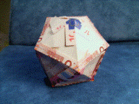 Icosaedre de billets de 10 euros